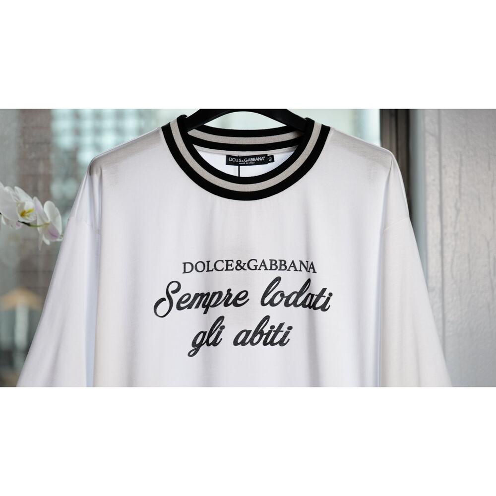 Dolce & Gabbana White "Fashion Eden" Short T-shirt Dress (Size: IT40) - Picture 4 of 7